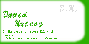 david matesz business card